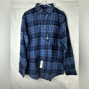 Izod Men’s Stratton Plaid Button-Down Long Sleeves Shirt NWT Cotton Blend